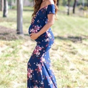PinkBlush Floral Maxi Maternity Dress